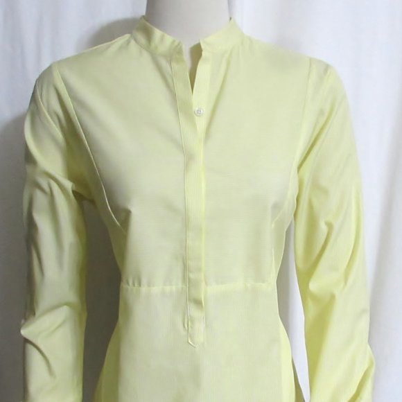 NEW Womens Ladies J PETERMAN Yellow & White Stripe Long Sleeve Top 6 ORIG $118 - Picture 1 of 5